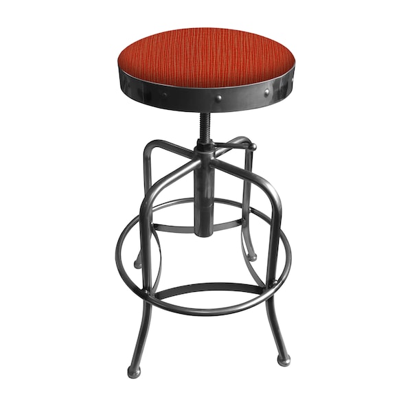 Adjustable Stool, Clear Coat Finish, Graph Poppy Seat